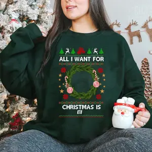 All I Want For Christmas Is Ugly Sweater Tshirt Sweatshirt Hoodie, Xmas Gift for Ami, Holiday Outfit 440749