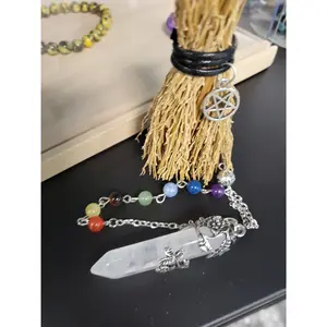Clear Quartz Pendulum for Divination and Healing energy crystals meditation jewelry