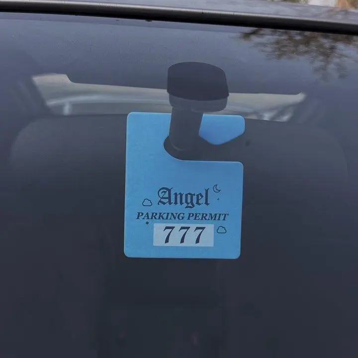 Angel 777 Parking Permit Air Freshener - Blue New Car Scent Double-Sided, Thick Hangtag with Long-Lasting Scent