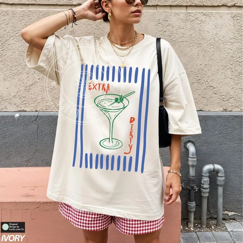 Comfort Colors Extra Dirty Martini Shirt, Old Money Aesthetic Shirt, Martini Tshirt, Cocktail Shirt, Funny Drinking Shirt, Preppy Summer Tee, Vacation Top