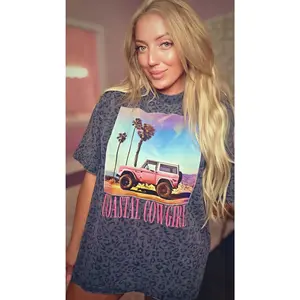 Coastal Cowgirl Leopard Oversized Tee