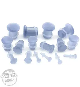 Grey Cat's Eye Glass Single Flare Plugs