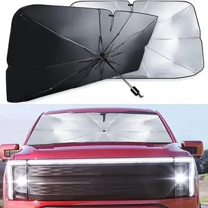 Premium 10-Layer Foldable Car Sunshade (55x31.5"/57x33.5") - UV Blocking & Heat Reduction Front Windshield Cover with Secure Clip for Any Car