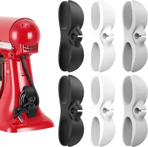 6 Pack Kitchen Gadgets Appliances Cord Organizer - Cable Holder Wire Wrappers Chord Winder Plug Keeper String Hider for Kitchenaid Mixer Accessories Home Organization Command Wrap String Bundlers Storage Aid