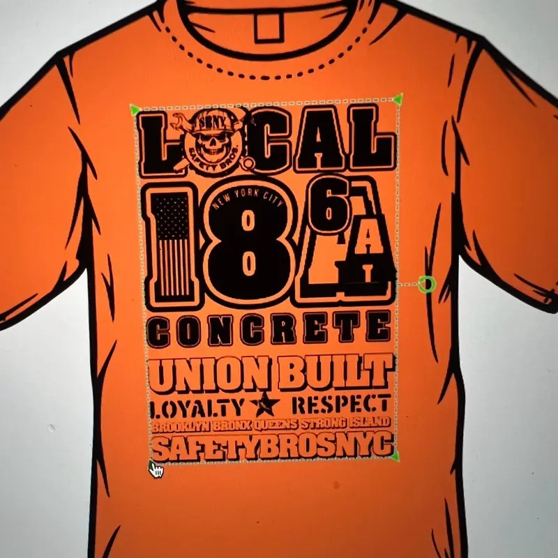 Men's Graphic T-Shirt, Casual Short-Sleeve Streetwear Work Top with an NYC Roots Concrete Union Badge Logo Design, Tshirt, Nyc-Inspired Design, On The Job Or Off
