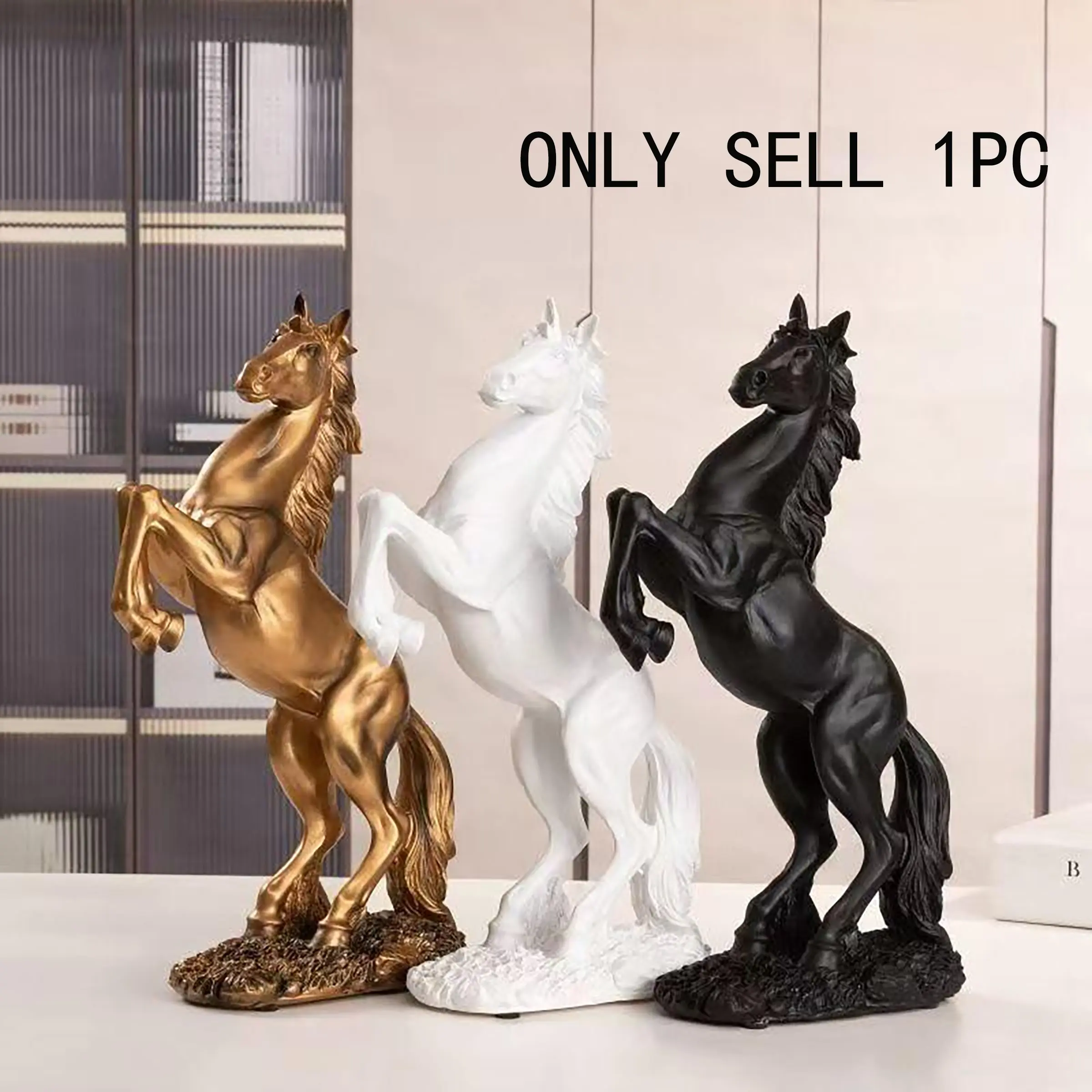 12 inch Standing Horse  to Success Resin Statue for Office Home Decor Sculpture Desk Decor Animal Ornament Sculpture Rearing Horse Art Figurine Decorative Sculptures Decorative Figurines Decorative Statues Decorative Gift