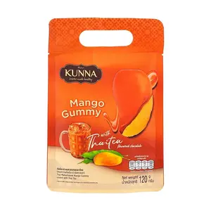 KUNNA Thai Tea White Chocolate Coated Mango Soft Candy 120g - Authentic Mango Puree, Popular Thai Snack