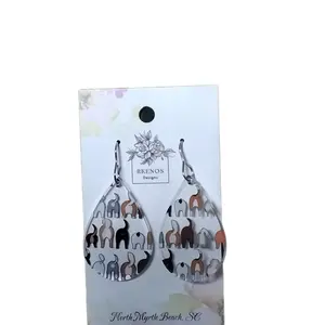 RKEnos Dog Butts Acrylic Tear Drop Earrings Fishhook Earring Dangle Lightweight Design with Colorful Dinosaur Prints