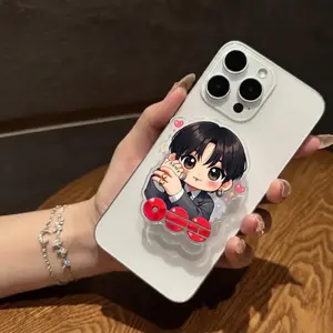 Custom Handmade Chibi Jk Idol Acrylic Griptok For Aesthetic Phone Accessories