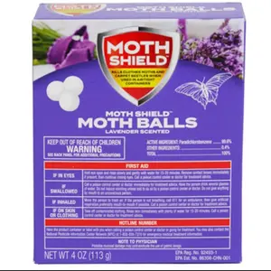 Moth Shield Moth Balls Lavender Scented 4 oz - Effective Protection Against Clothes Moths and Carpet Beetles