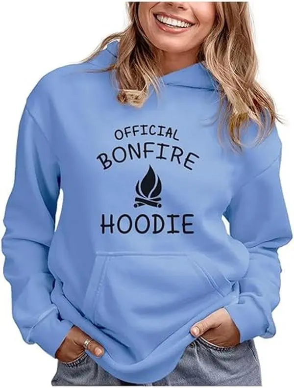 Tstars Official Bonfire Camping Hoodie Camper Gifts Campfire Outdoor Hoodies for Women