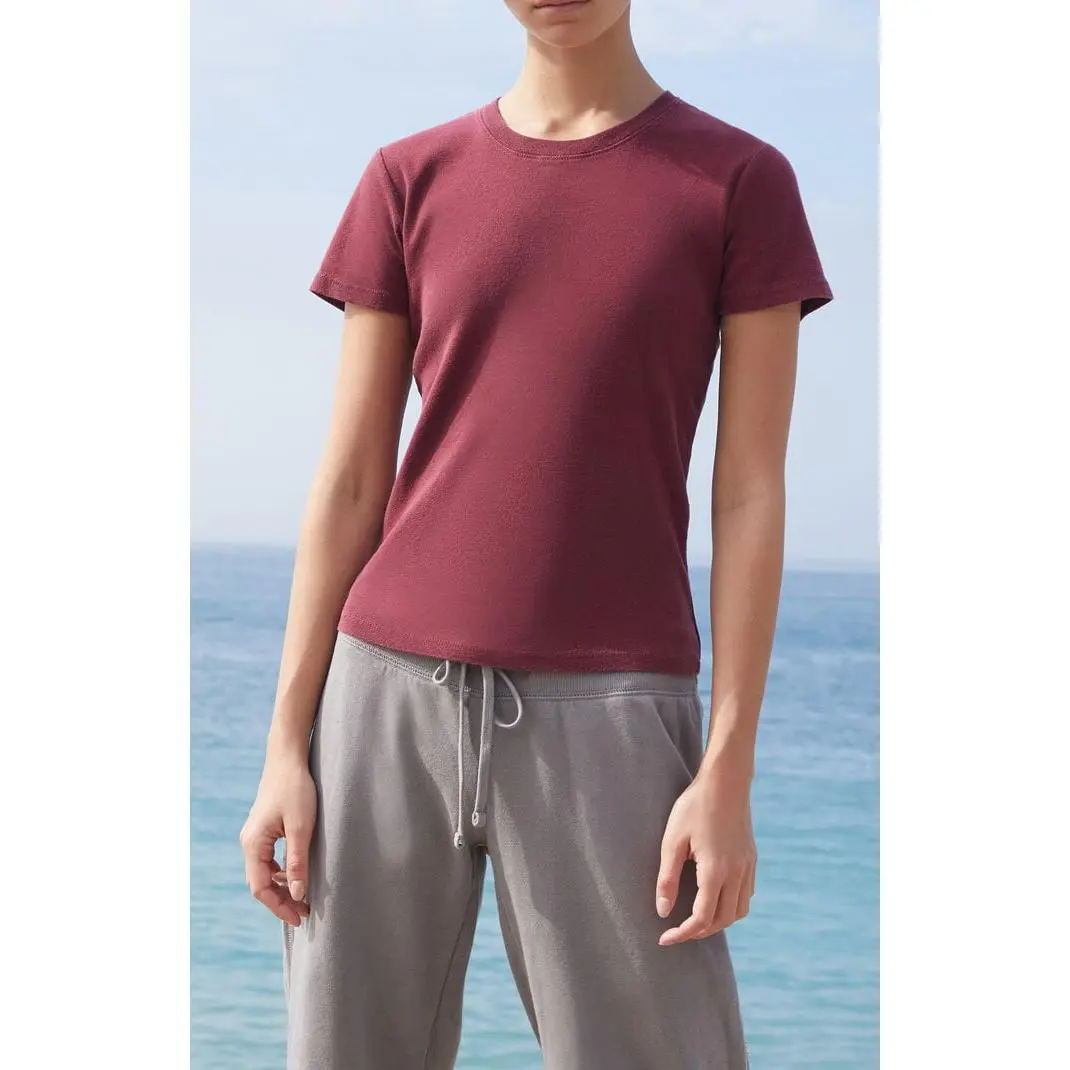 John Galt Women's Burgundy Loreen Short Sleeve Top