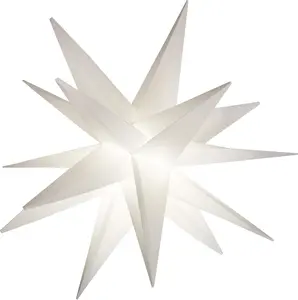 Large 18" Easy Assembly Warm White LED Moravian Star - Hanging Outdoor Christmas Light - Use as Holiday Decoration, Porch Light, 3D Fixture, Advent Star, Wedding & Ballroom Venue Decor