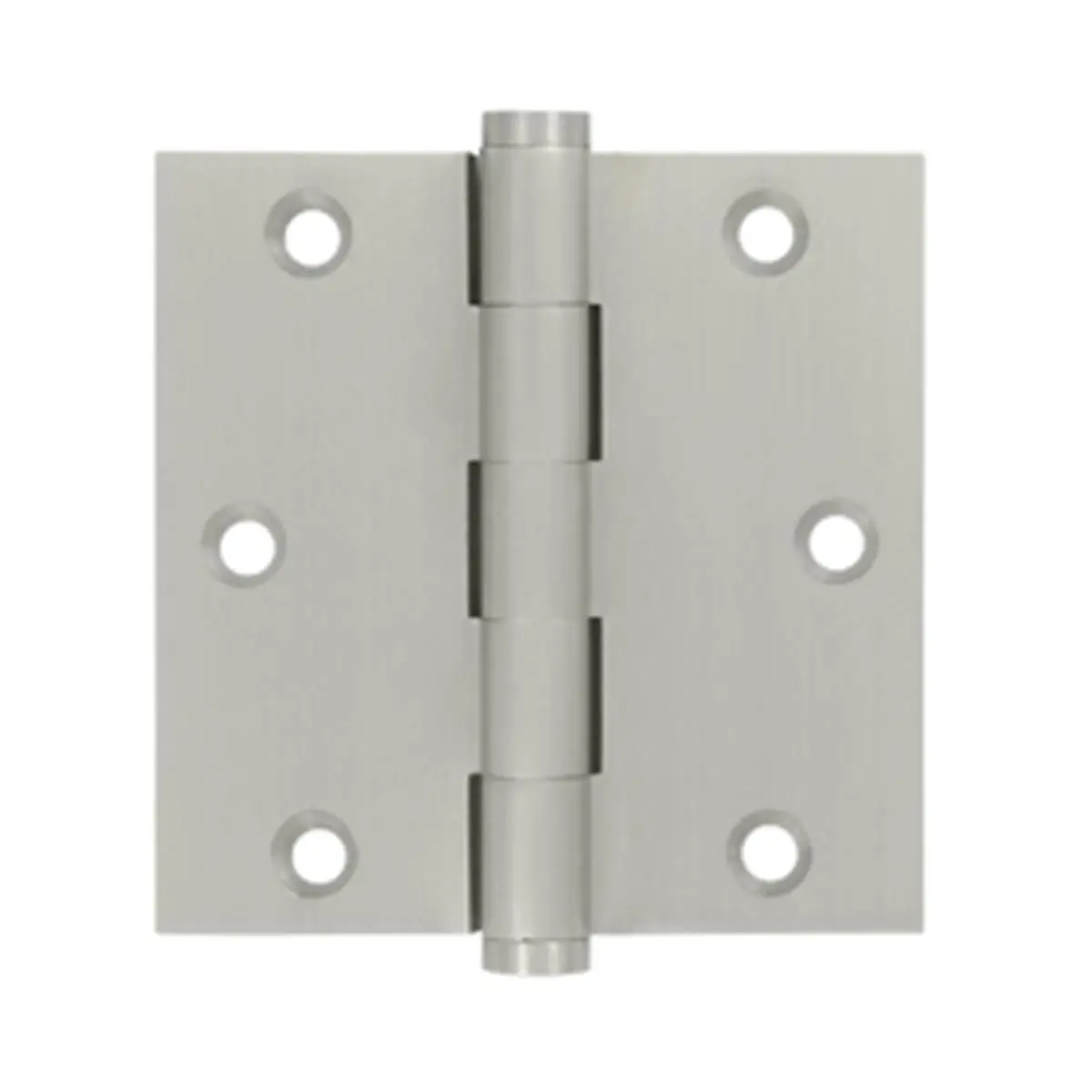 212 MAIN Square Solid Brass Door Hinge, 3.5x3.5 in., Satin Nickel Finish, Pack of 2, Includes Wood Screws, Door Hardware