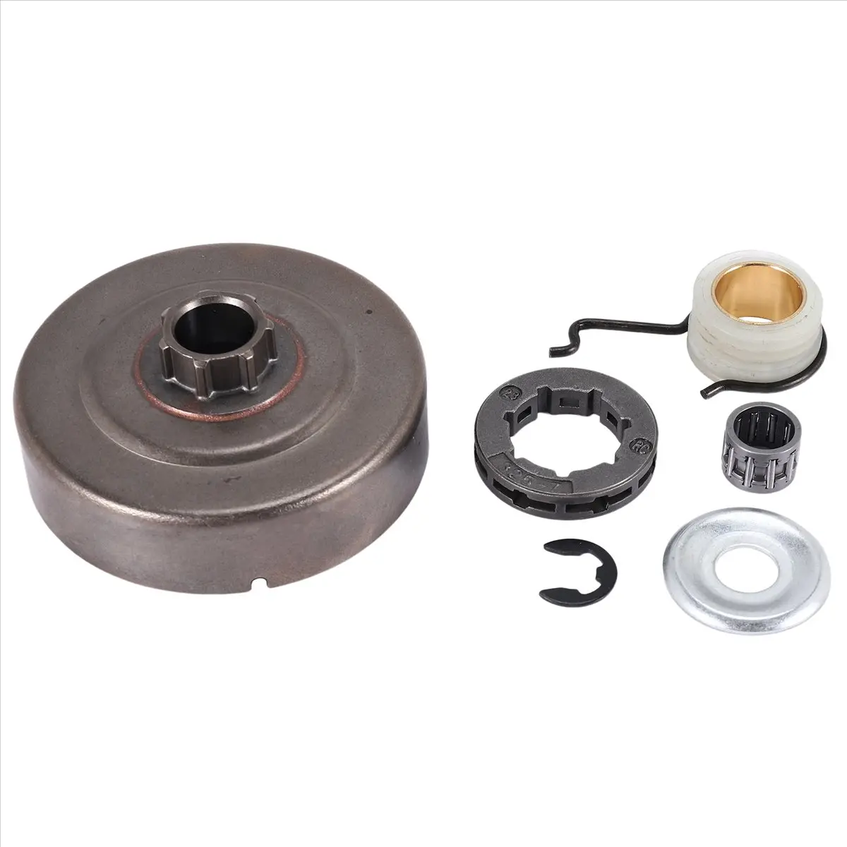 0.325 Chain Guide Bar Sprocket Convert Kit with Clutch Washer, Worm Gear Drive, Small 7 Spline (Tooth:7), 1x Clutch Drum Bell for Stihl MS170,MS180,MS180C,MS210,MS230,MS250,017,018 Chainsaws - 1 Electronic Clip,1 Needle Roller Bearing