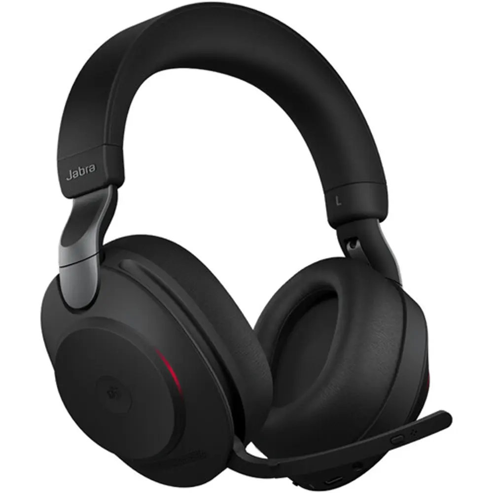 Jabra Evolve2 85 Wireless Over-Ear Headset - Active Noise Cancellation, Filters Out Ambient Noise, Isolated for Focus, for Business Calls, Microsoft Teams Compatible, USB Type-A, Black