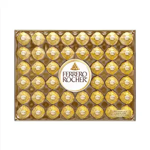 Ferrero Rocher, 48 Count, Premium Gourmet Milk Chocolate Hazelnut Holiday Gift Box, 21.2 Oz Snack Bonbon Dessert Creamy Ferrero Rocher