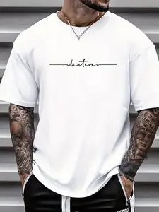 Men'S Patterned Print Undershirt T-Shirt for Summer Short Sleeves, Plus Size