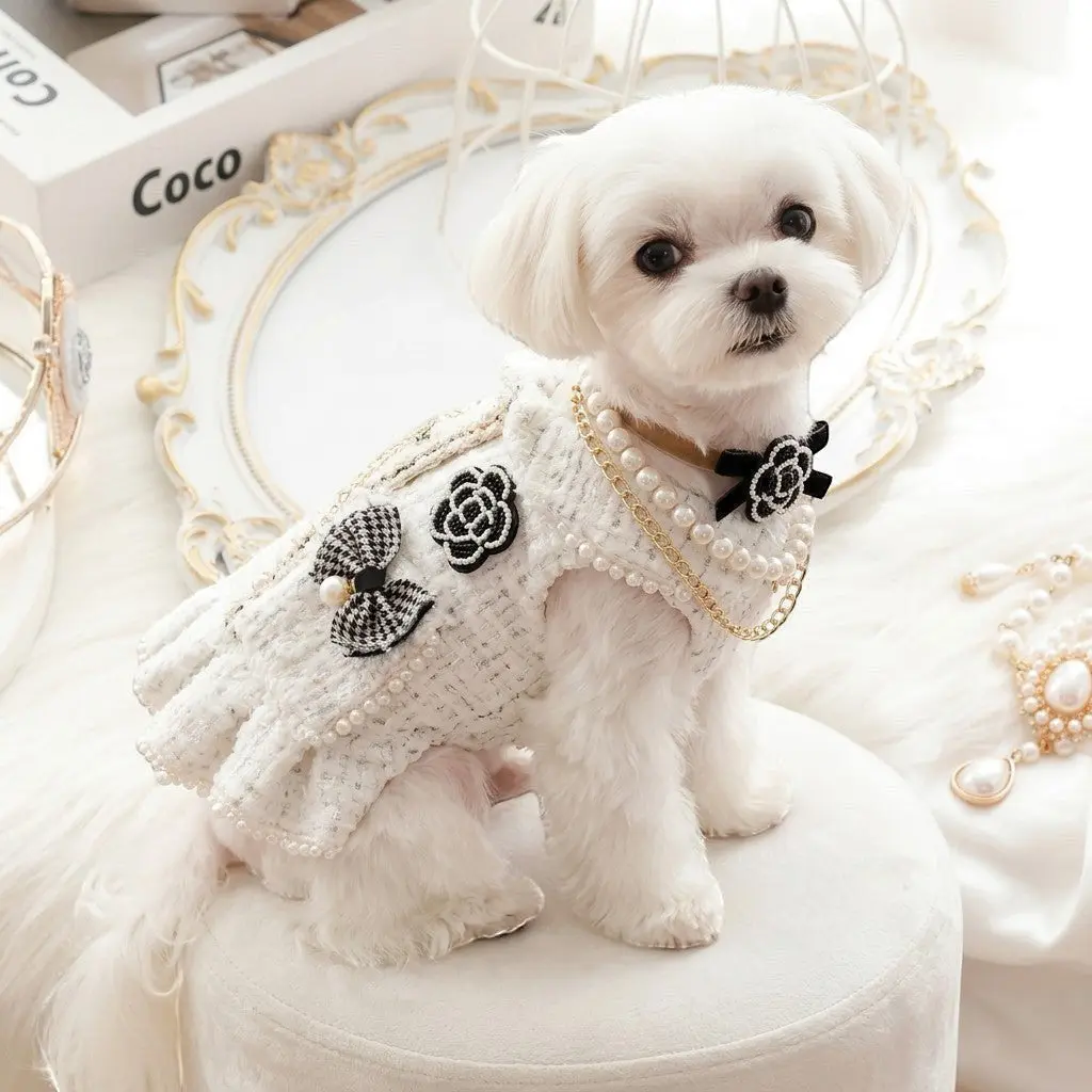 Cute Puppy Clothes, Dahlia Darling Tweed Dog Dress