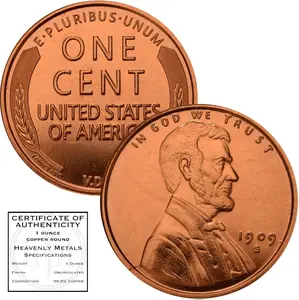 1 oz .999 Copper Coin – Collectible Copper Coins Currency Design with Capsule