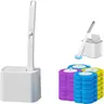 Disposable Toilet Brush, Toilet Bowl Wand Holder Set with 24PCS Cleaner Refills, General Bathroom Cleaner Restroom Home Goods