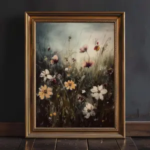 Dark Moody Flower Field Print Poster Un, Rustic Cottagecore Decor, Vintage  Wall Art, Dark Academia Decor, Rustic Home Decor,  Dark Aesthetic Gothic Style Gift for Her, Gift Idea Birthday