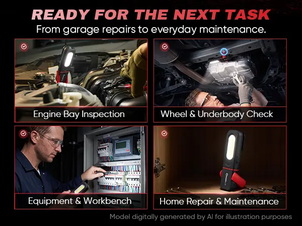 Rechargeable magnetic COB work light product view