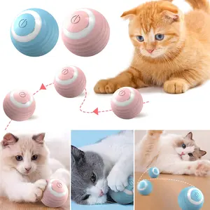 1 Smart Cat and Dog Toy Automatic Rolling Ball Electric Self-Propelled Kitten Toy Ball Indoor Interactive Cat Accessory Pet Smart Toy, USB Rechargeable