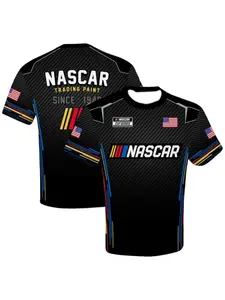 Men's Round Neck Tops NASCAR Checkered Flag Sports Uniform Breathable Quick-Drying T-Shirt Unisex Casual Tees Beachwear Surfing