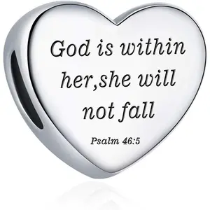 Fit Charms Bracelet Christian Bible Verse Charm Prayer Faith Religious Jewelry Gifts for Women
