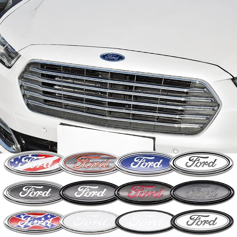 Ford Car Front & Rear Emblem, Scratch-Resistant Durable Hood Badge Replacement, Fits Focus, Fiesta, Kuga, Mondeo, Mustang Models, Car Stickers, Vehicle Exterior Decoration, Automotive Vehicle Accessory, Car Accessories, Car Decorations
