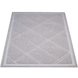 Unscented Grey Less-Mess Cat Litter Box Mat, 24" x 35" - Perfect for Your Feline Friend