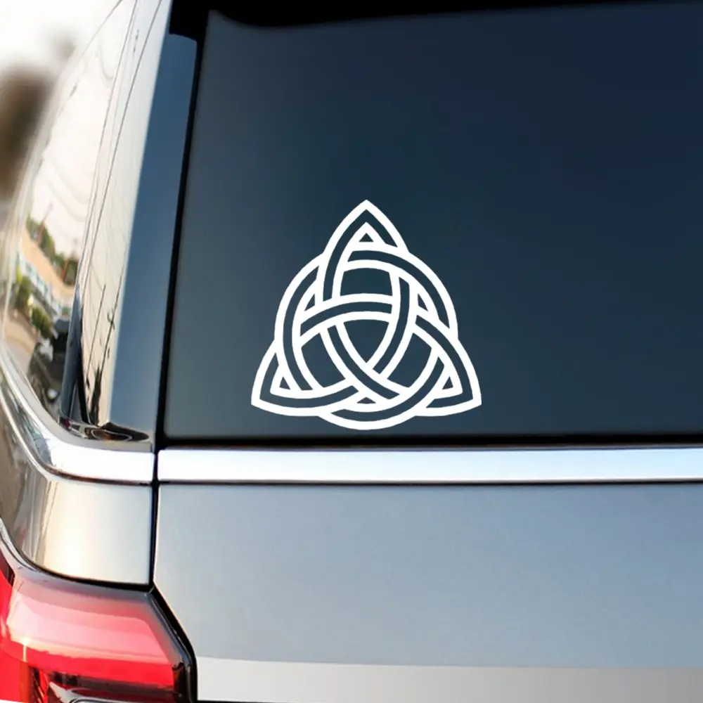 1PC Niche Celtic Aesthetic Sticker (for car accessories/decor items) For car accessories/decor items Textured "Trinity Knot Logo" design, fits vintage mysterious Celtic-style lovers' taste Decor sticker + niche car Celtic decor goods
