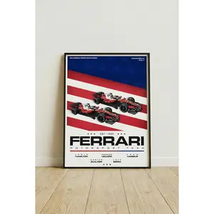 [Racing Decor - Sale Up To 40%] [Unframe] Lewis Hamilton Ferrari Poster, Charles Leclerc Ferrari Poster, Ferrari Formula Racing Wall Art, F1 Motorsport Print, Grand Prix Racing Decor