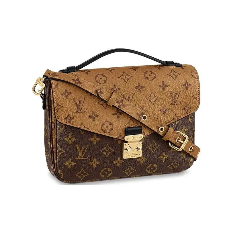 Pre-owned Louis Vuitton leather Shoulder bags Pochette Metis Coated Single Shoulder Handbag Pattern