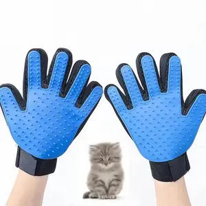 Pet Hair Remover Brush, 2 Counts Pet Grooming Gloves, Pet Massage Gloves, Dog & Cat Grooming Supplies, Dog & Cat Accessories