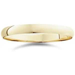 3mm Dome High Polished Wedding Band 10K Yellow Gold