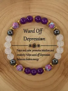 Wheel Harmony Multicolor Beaded Bracelet, Promotes Peace Creativity Intuition Boost Emotion Balance Jewelry, Casual Party Auspicious Gift