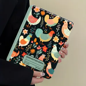 Funny Chicken Composition Book Tablet Protective Case, Cute  Art Aesthetic Cover, Auto Sleep/Wake Function, Drop Scratch Resistant, Transparent Acrylic Back, Fits 7.9/11/13 Inch, Shockproof Full Coverage