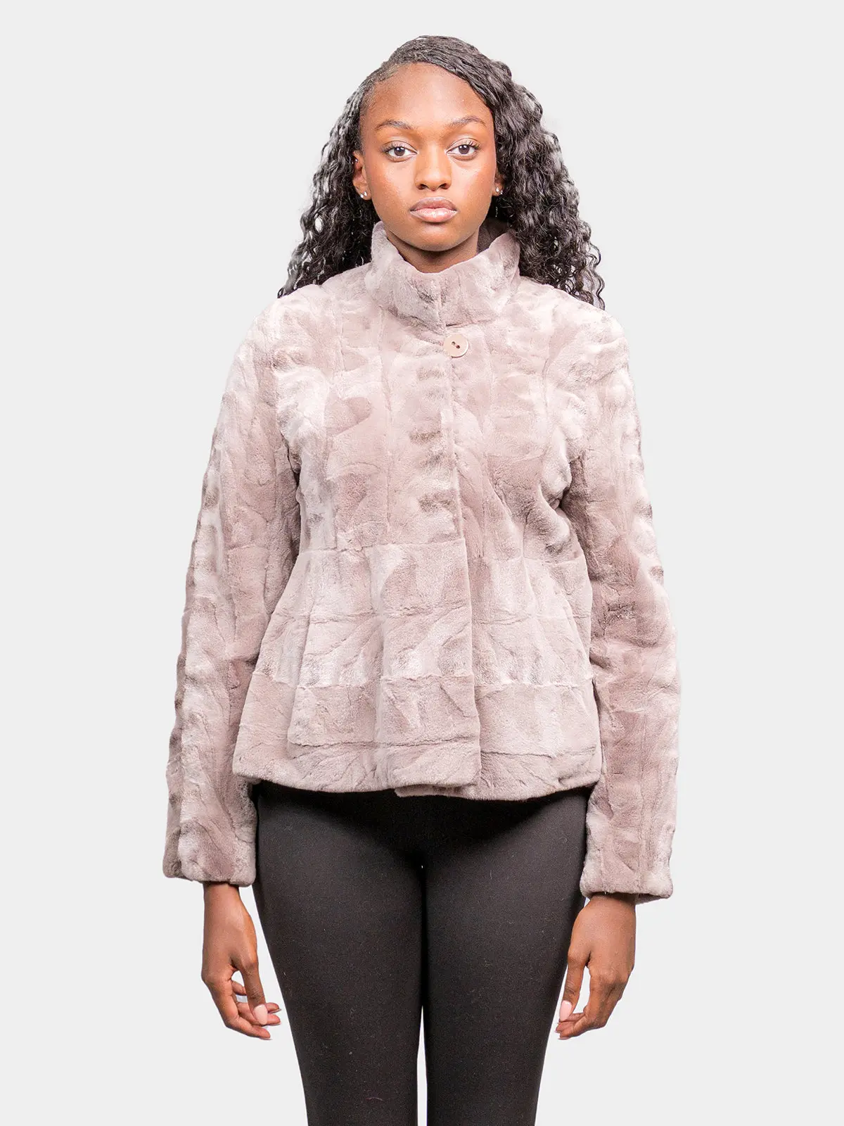 Women's Camel Sculptured Mink Jacket