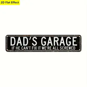 Vintage "Dad'S Garage" 2D Flat Effect Wood Sign - Humorous Home Decoration for Man Cave, Garage, Bar, Cafe, or Farmhouse, Garage Decoration | Vintage Wall Art | Durable Wood Sign, Garage Decor, Room Decor