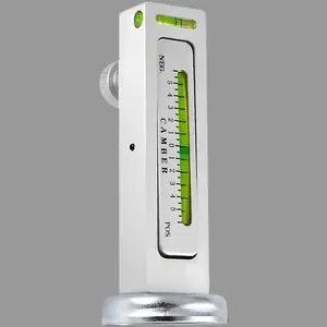 Adjustable Magnetic Car Gauge Tool - Strong Magnet, 4.88 x 1.18 x 1.97 inches, Accurate Measurement, Adjustable & Bubble Zeroing - Vehicle Wheel Camber Castor Pillar Strut Alignment Tool for Truck SUV RV Tyre Repair (Silver)