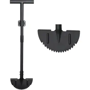 Edger Lawn Tool, Manual Garden Edger Long Handle 40-48 inch, Steel Hand Saw-Tooth Border Sidewalk Landscape Yard Grass Weed Half Moon Edger Shovel for LawnsQuesear