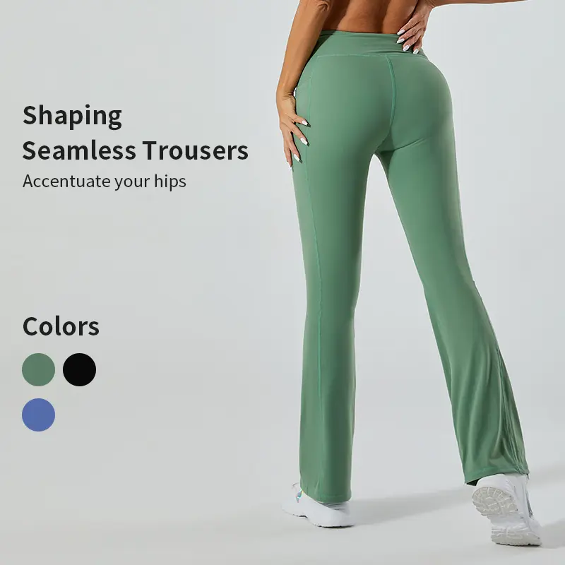 Women's Flare Yoga Pants, Buttery Soft High Waist Leggings with Pockets, Non-See-Through Spandex with Push-Up Compression for Gym Workouts, Yoga Outfits, High Stretch Leggings, Women's Clothes, Plus Size