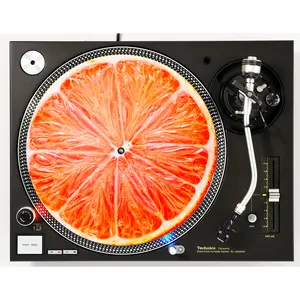 DJ Orange Slice Citrus Fruit Vinyl Memorabilia 12" inch Slip Mat Turntable Slipmat DJ Platter Pad