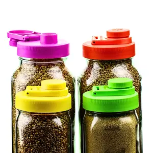 Mason Jar Lids Wide Mouth Plastic 4 Pack Leak Proof with Flip Cap Pouring Spout & Drink Hole - Spring Color Mix