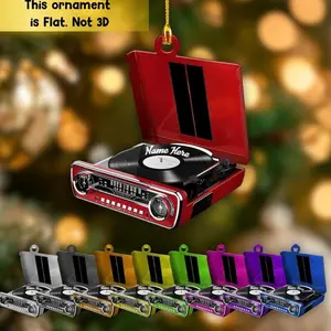 Personalized Vinyl Record Ornament: Custom Name, Music Lover Gift