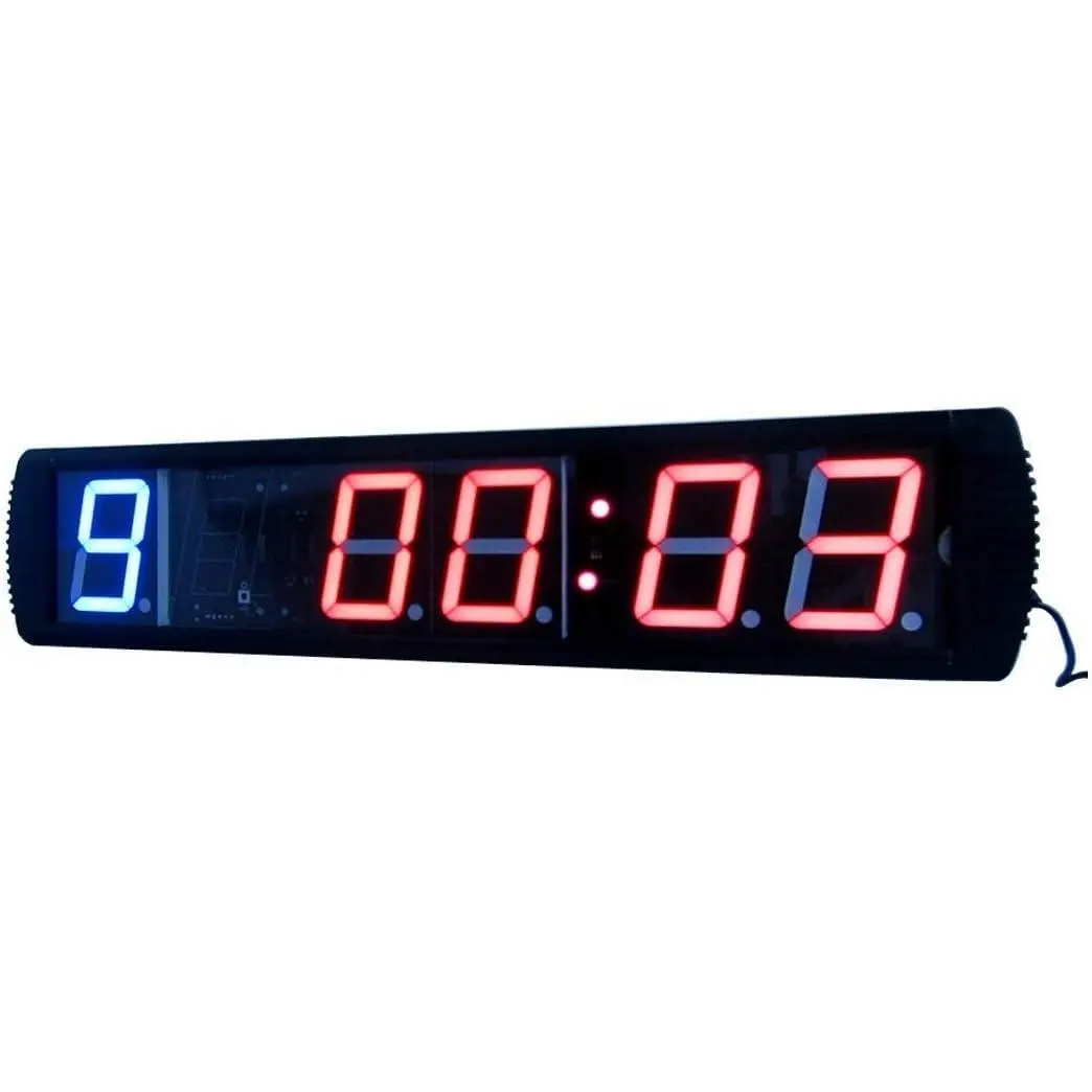 AZOOU 4-in-1 5-Digit LED Display Interval Timer with Default Settings, Boxing Training Accessory for Sports & Outdoor Use