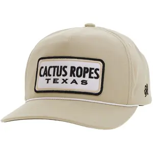 Hooey Cactus Ropes Tan w/ White & Black Patch Trucker Snapback Hat CR104