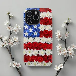 American Flag Floral Magsafe Iphone Case Patriotic Flower Phone Cover Usa 250Th Anniversary Model Phone Case IP 17 16 15 14 13 12 Pro Max X